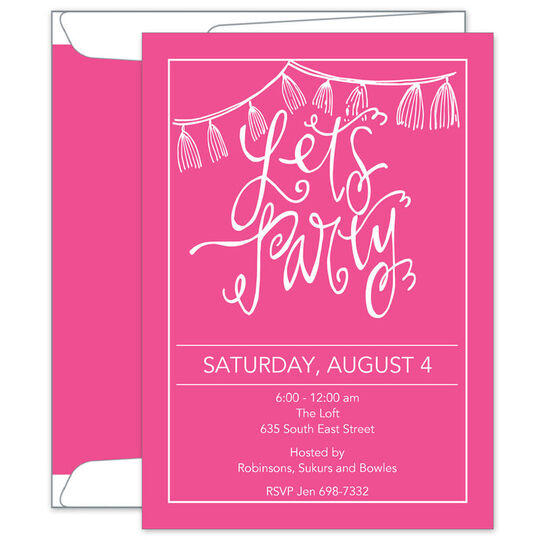 Raspberry Lets Party Invitations